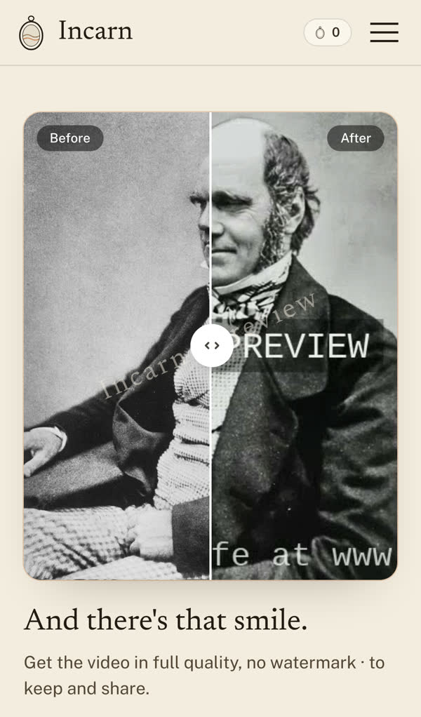 The free preview, with a watermark. Drag to compare.